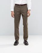 Feraud Heritage Premium Wool And Cashmere Blend Brown Check Suit Trousers - Brown