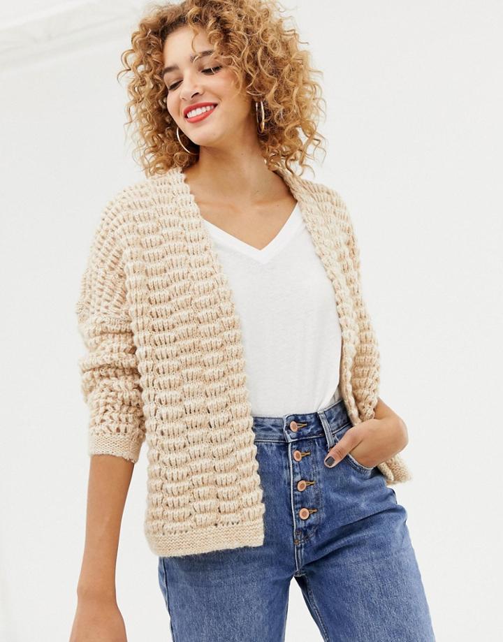 Only Chunky Knit Cardigan - Beige