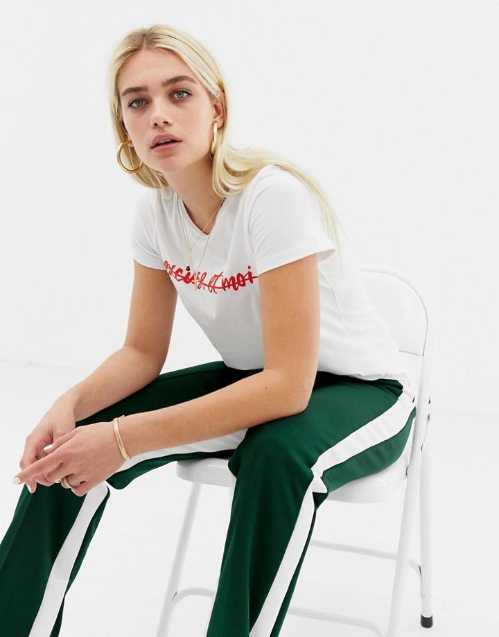 Noisy May Organic Slogan T-shirt - White