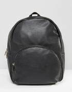 Asos Double Zip Backpack - Black
