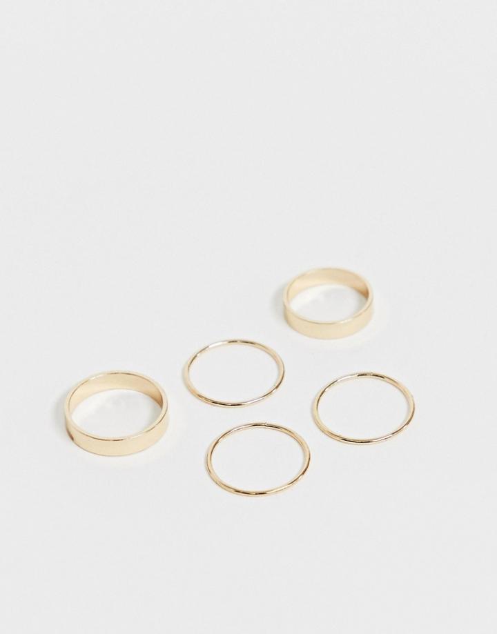 Pieces Stacking Rings Pack - Gold