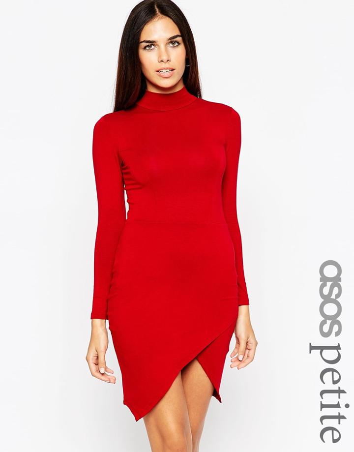 Asos Petite Asymmetric Polo Body-conscious Dress - Black $43.00