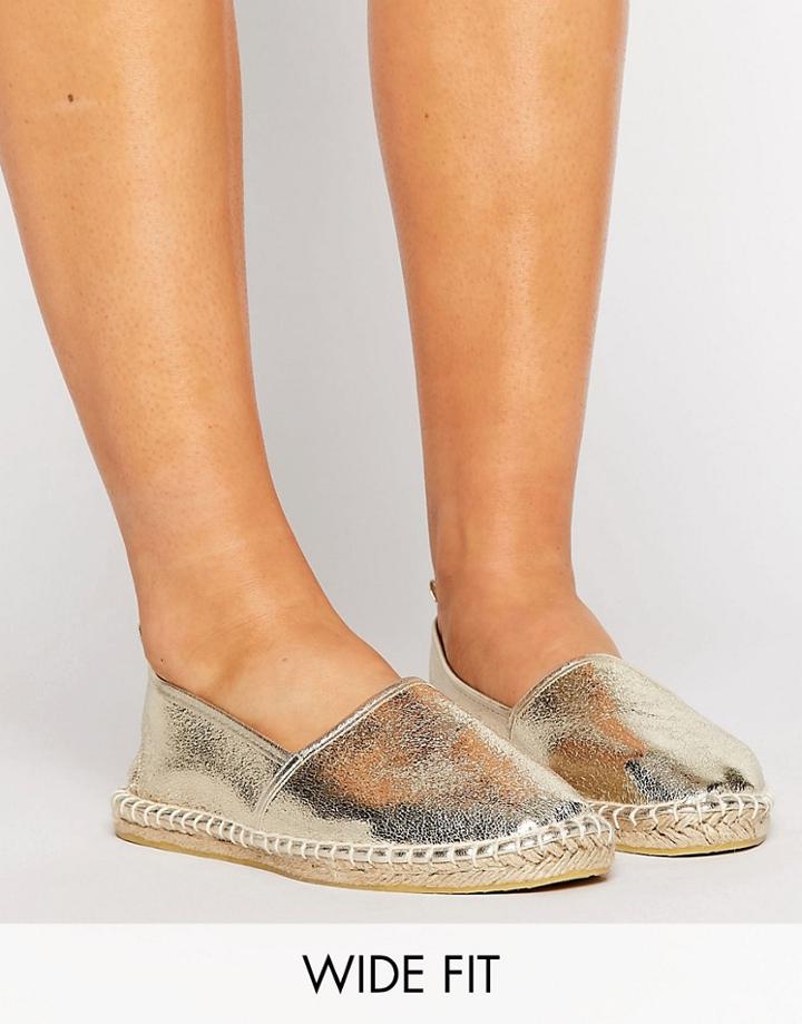 Asos Josie Wide Fit Espadrilles - Gold