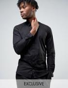 Hart Hollywood Slim Smart Shirt With Point Collar And Pockets - Black