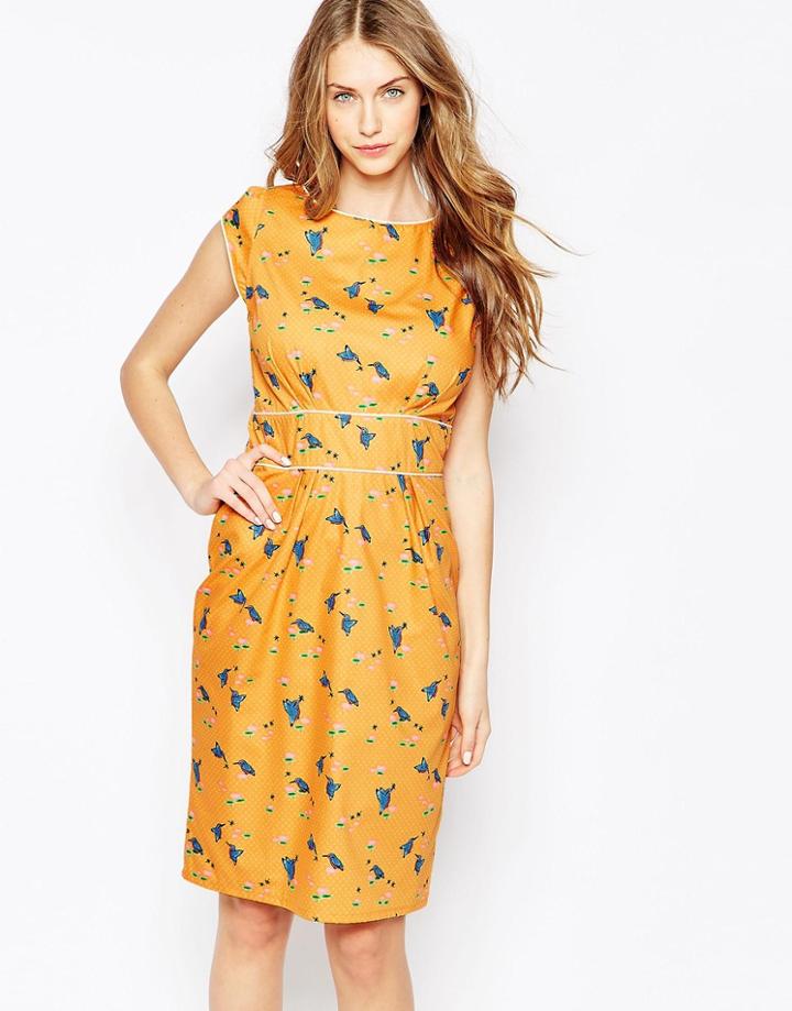 Trollied Dolly Neat And Chic Dress - Yellowkingfisher