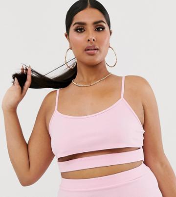 Fashionkilla Plus Going Out Cut Out Crop Top In Rose-pink