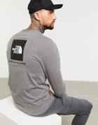 The North Face Red Box Long Sleeve T-shirt In Gray-grey