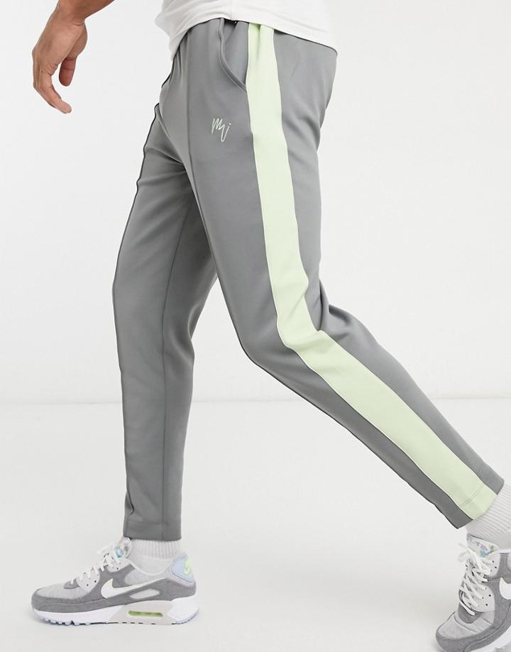 River Island Slim Blocked Sweatpants In Gray-navy