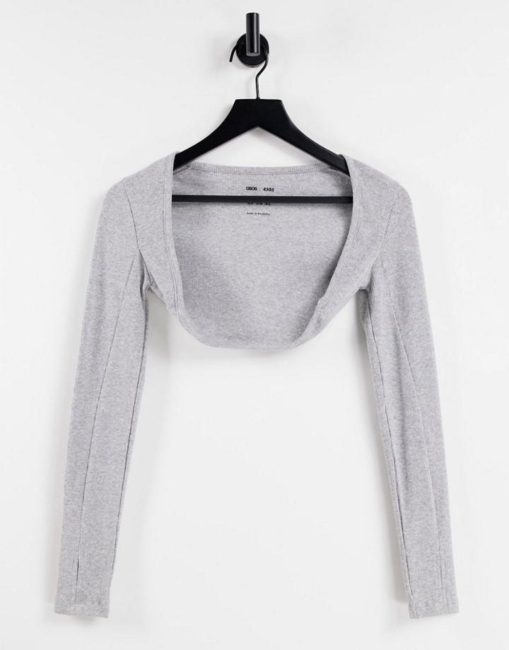 Asos 4505 Super Crop Cardigan-grey