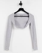 Asos 4505 Super Crop Cardigan-grey