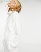 Lindex Karen Cotton Fleece Turtleneck Lounge Sweatshirt In Off White - White