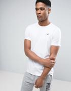 Hollister Slim Fit Core T-shirt Seagull Embroid Logo In White - White