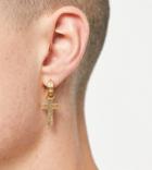 Asos Design Hoop Earrings With Roman Numerals In 14k Gold Plate