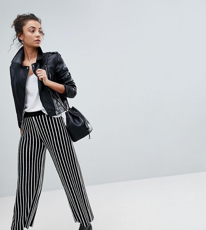 Asos Tall Knitted Culottes In Stripe