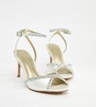 Asos Heart Beat Bridal Embellished Heeled Sandals - Cream