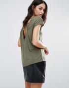 Vero Moda T-shirt With Spider Ring Back - Green