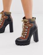 Public Desire Dakota Chunky Hiker Ankle Boots-multi