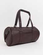 French Connection Faux Leather Barrel Carryall-brown