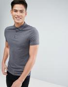 Asos Muscle Fit Jersey Polo - Gray