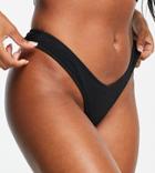 Ivory Rose Fuller Bust Mix And Match V High Leg Bikini Bottom In Black Scrunch