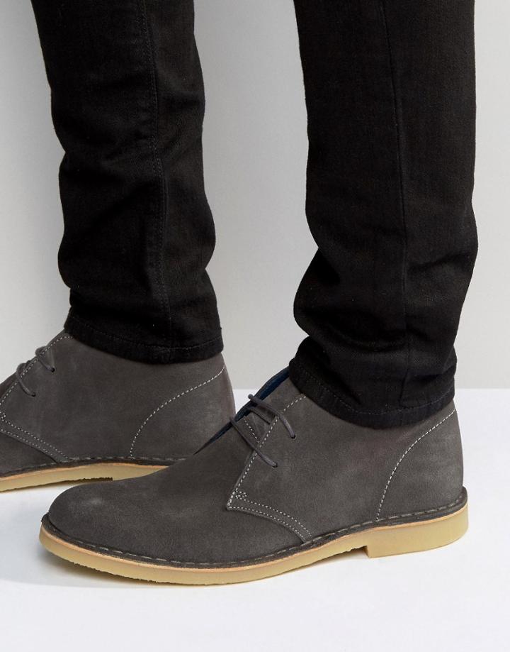 Dune Calabassas Suede Chukka Boots - Gray