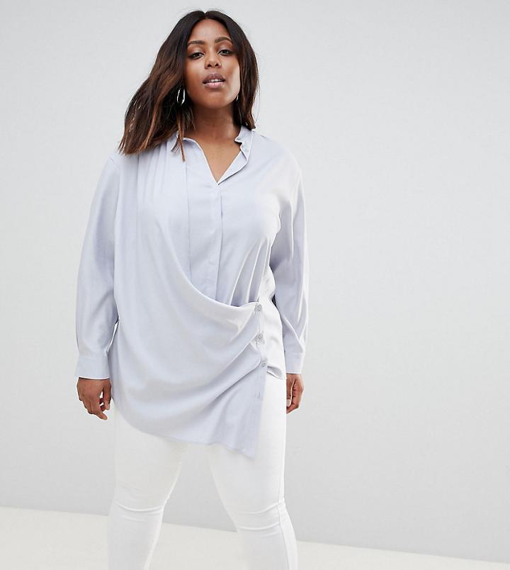 Asos White Curve Wrap Shirt - Gray