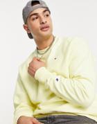 Champion Small Logo Sweatshirt In Pale Yellow