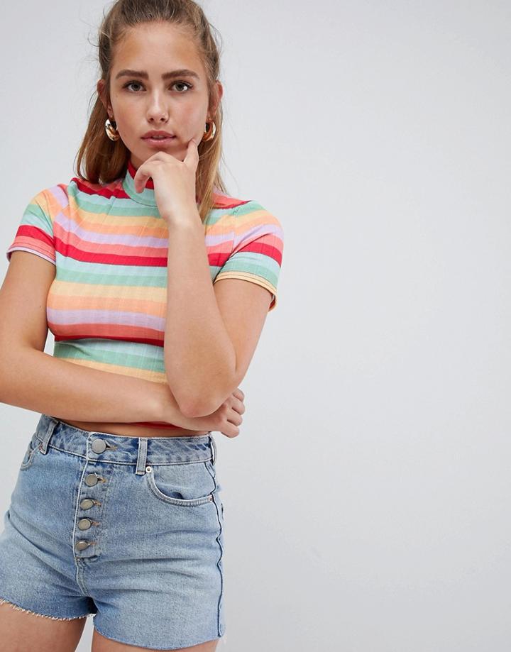 Prettylittlething Stripe Crop Top - Multi
