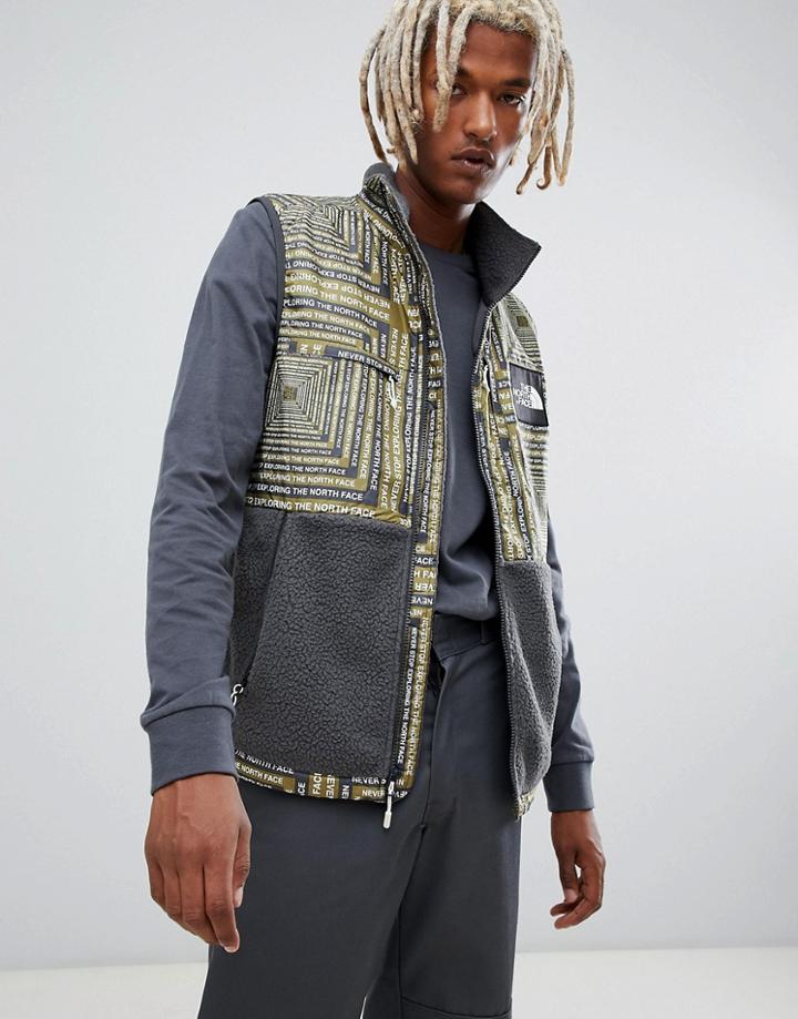 The North Face Denali Fleece Tank In Lcd Print - Black