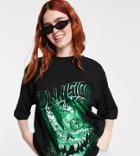 Collusion Holographic Oversized Skull T-shirt In Black