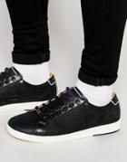 Ted Baker Borgeo Nubuck Leather Croc Sneakers - Black