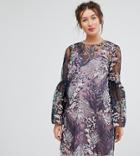 Asos Maternity Pretty Enchanted Lace Smock Mini Dress-multi