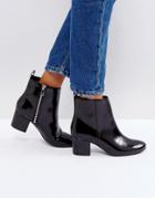 Monki Zip Detail Ankle Boots - Black