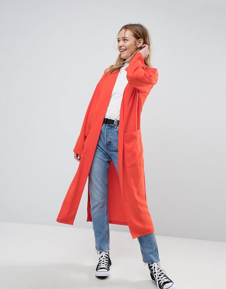 Asos Soft Duster Coat - Orange