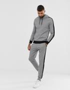 River Island Sweatpants With Houndstooth Print In Black - Black
