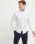 Asos Design Smart Slim Disty Work Shirt - White