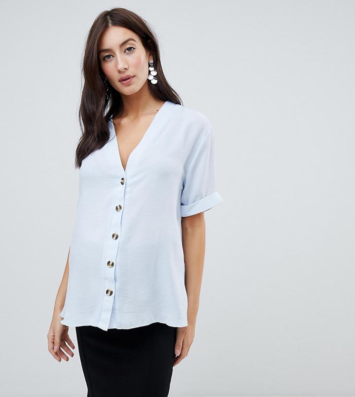 New Look Maternity Boxy Shirt - Blue