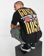 Pull & Bear Guns N' Roses T-shirt In Black