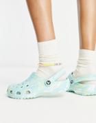 Crocs Classic Shoe In Pure Water Marble-blue