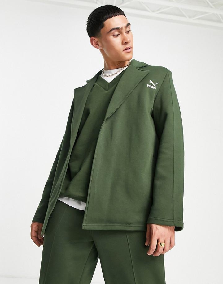 Puma Oversized Blazer In Forest Green