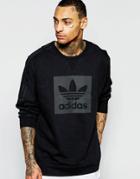 Adidas Originals Sweatshirt With Large Box Logo Aj7878 - Black