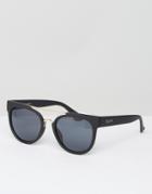 Quay Australia Round Sunglasses Odin With Double Brow - Black