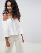 Qed London Off Shoulder Top - White