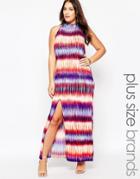 Praslin Plus Maxi Dress In Tie Dye Stripe - Multi