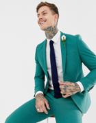 Twisted Tailor Super Skinny Suit Jacket In Green - Green