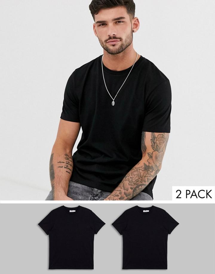 Topman 2 Pack T-shirts In Black-multi