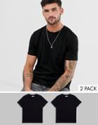 Topman 2 Pack T-shirts In Black-multi