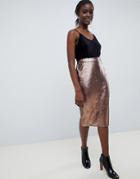 Vero Moda Sequin Pencil Skirt - Gold