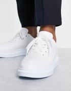 Bolongaro Trevor Lace-up Leather Look Sneakers In White