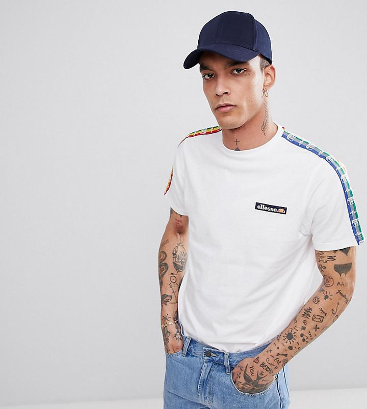Ellesse T-shirt With Color Block Taping In White - White